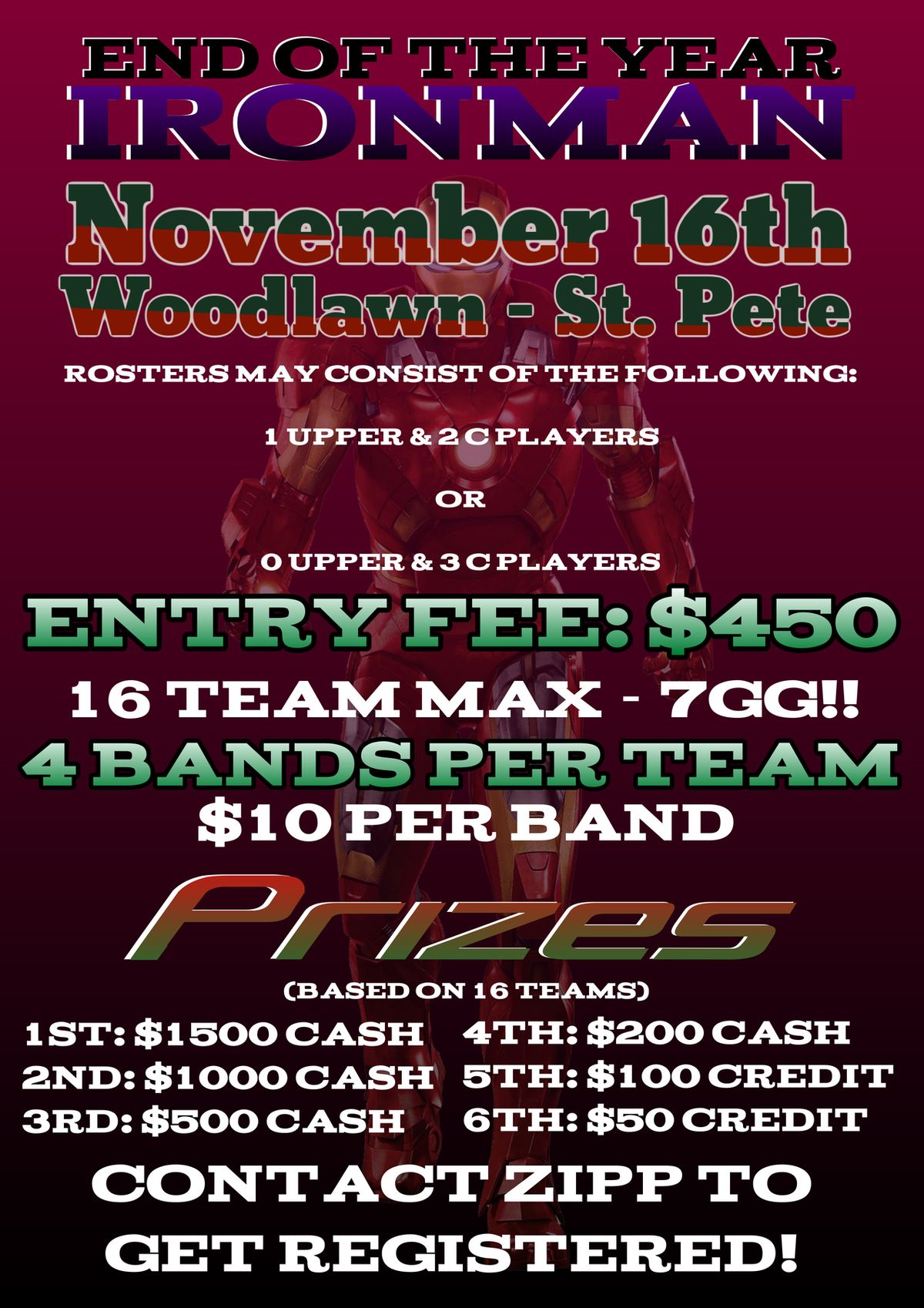 November 16th - Ironman 7GG - Woodlawn