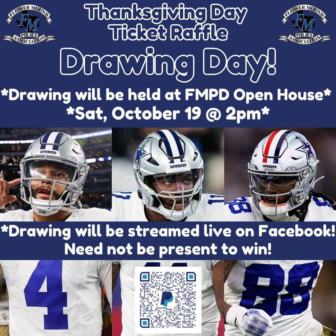 Live Drawing! FMPA Cowboys\/Giants Thanksgiving Day ticket raffle!