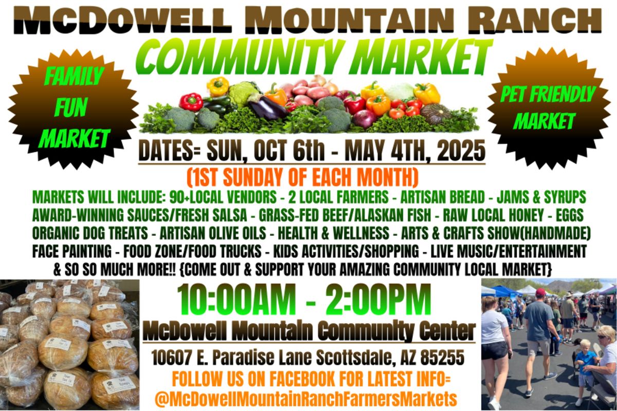 NORTH SCOTTSDALE FARMERS MARKET & ARTISAN CRAFT SHOW(McDowell Mnt Ranch HOA Parking Lot)