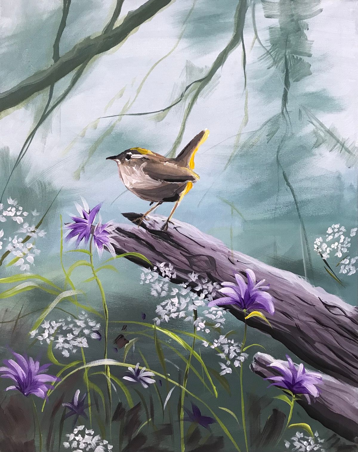 Join Brush Party with Claire to paint 'Songbird' in Milton Keynes