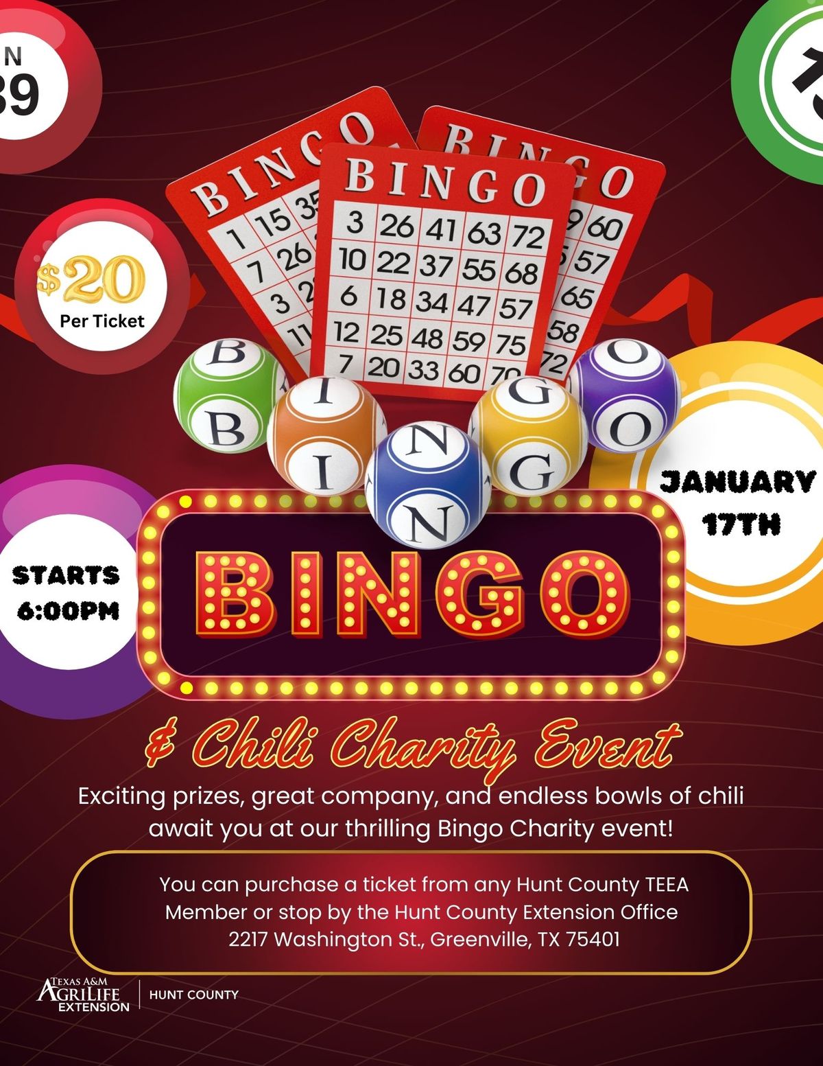 Bingo and Charity Chili Event