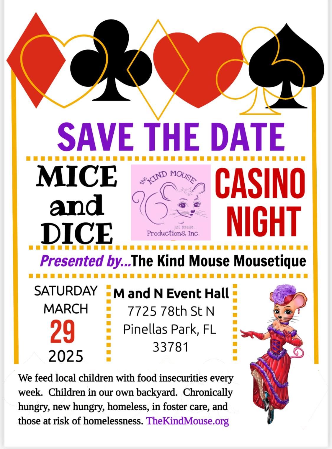 Kind Mouse Mice and Dice Casino Night 