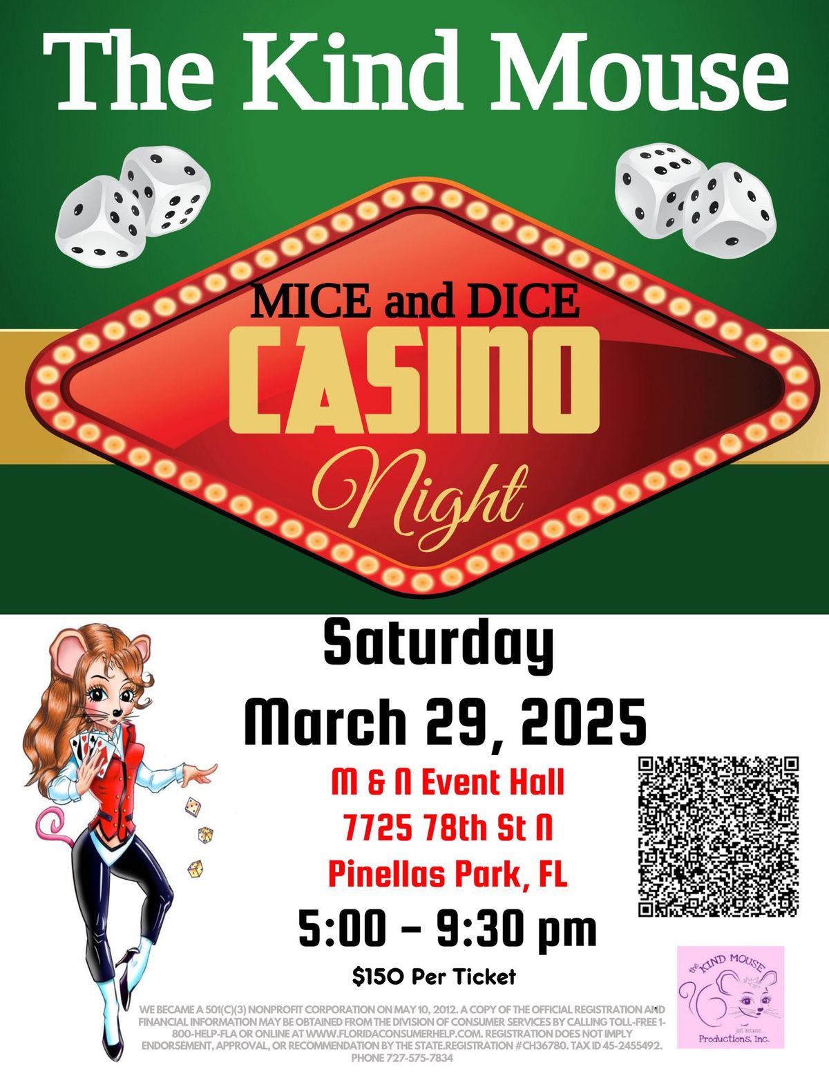 Kind Mouse MICE and DICE Casino Night 