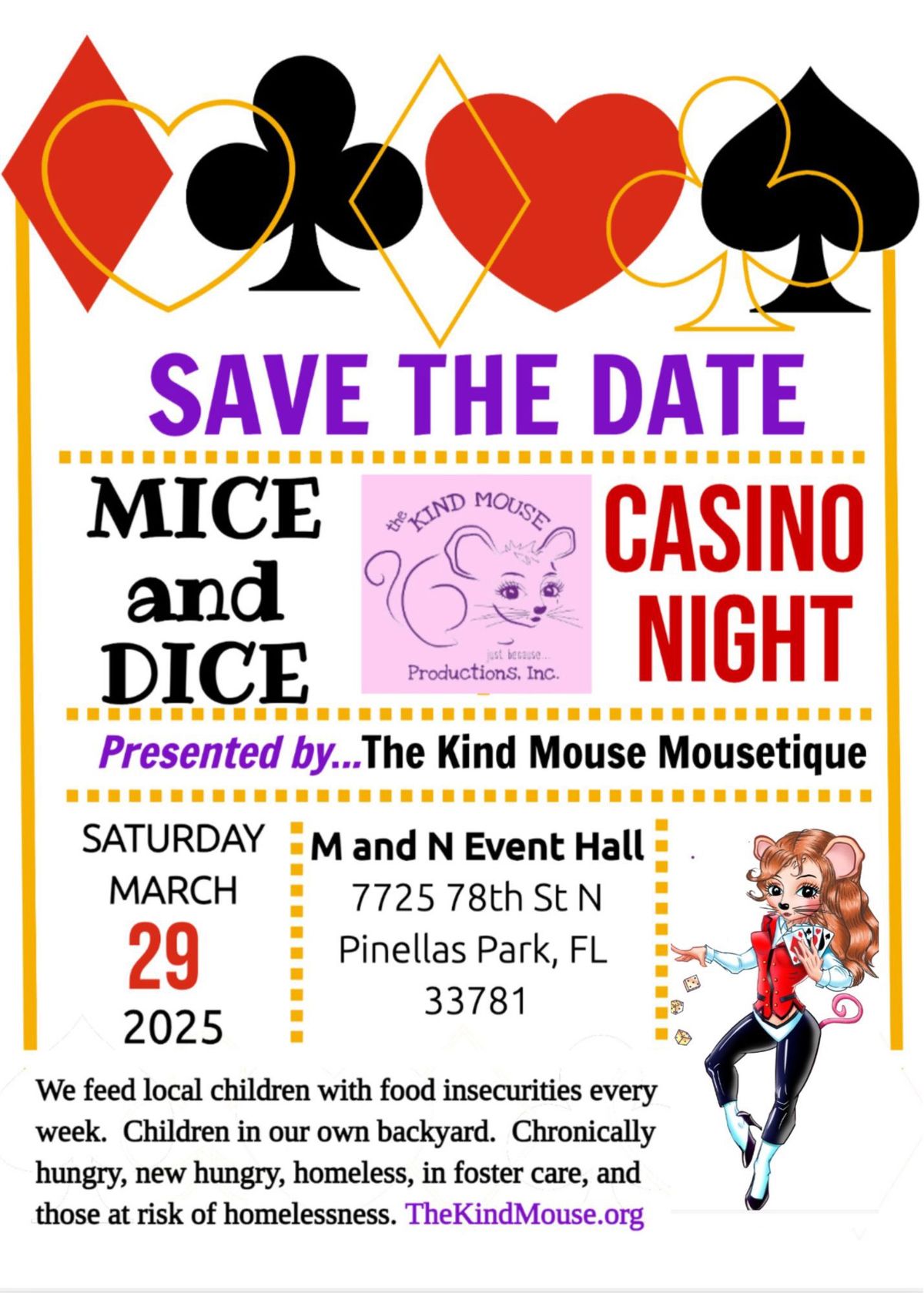 Kind Mouse Mice and Dice Casino Night 