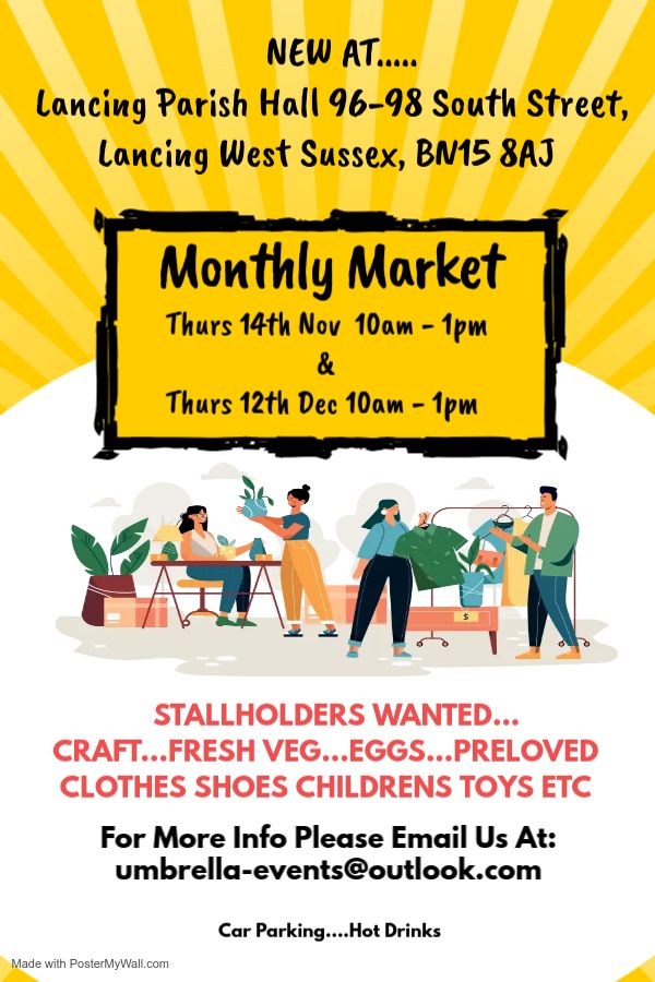 Monthly Market - Lancing Parish Hall 