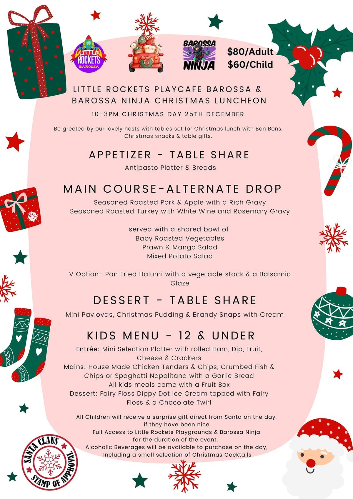 Celebrate Christmas Day at the Ultimate Playcentre in the Barossa! \ufffd