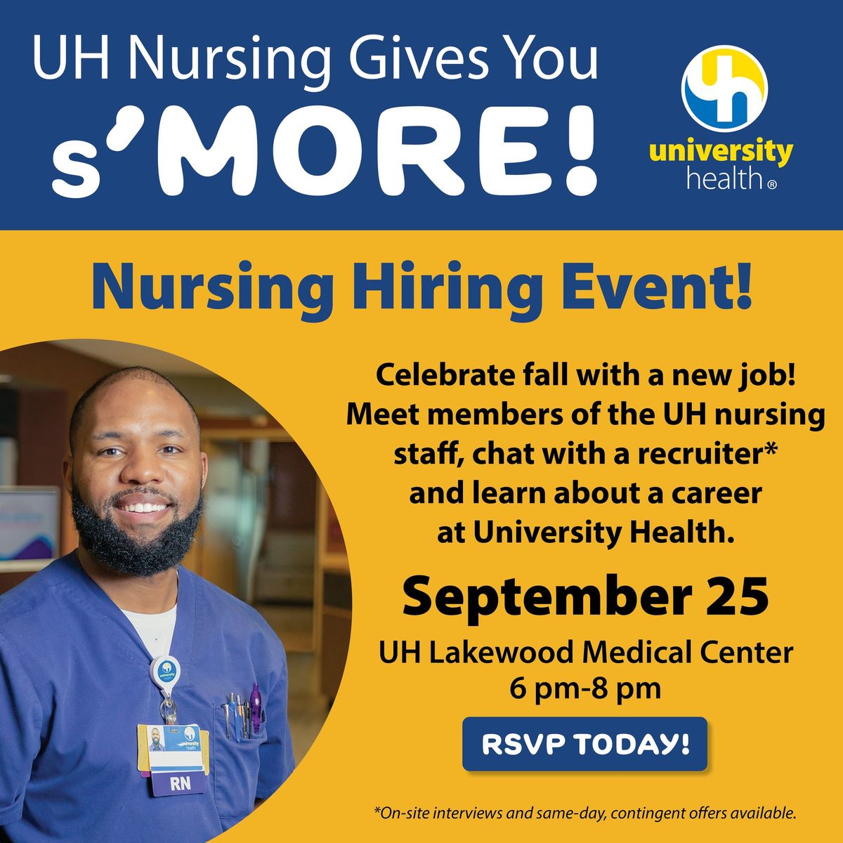 University Health Lakewood Fall Nurse Hiring Event! RSVP Today