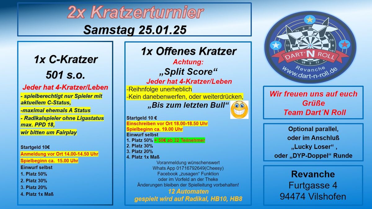 2x Kratzerturnier ab 14.00 Uhr