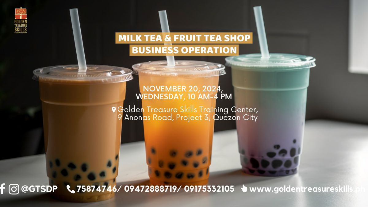 Milk Tea, Fruit Teas and Cheesecake Milk Tea Shop Business Operation Seminar - Weekday