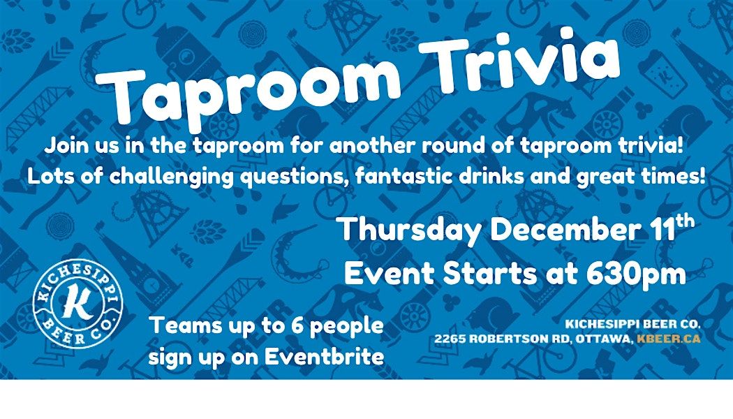 Taproom Trivia at Kichesippi!