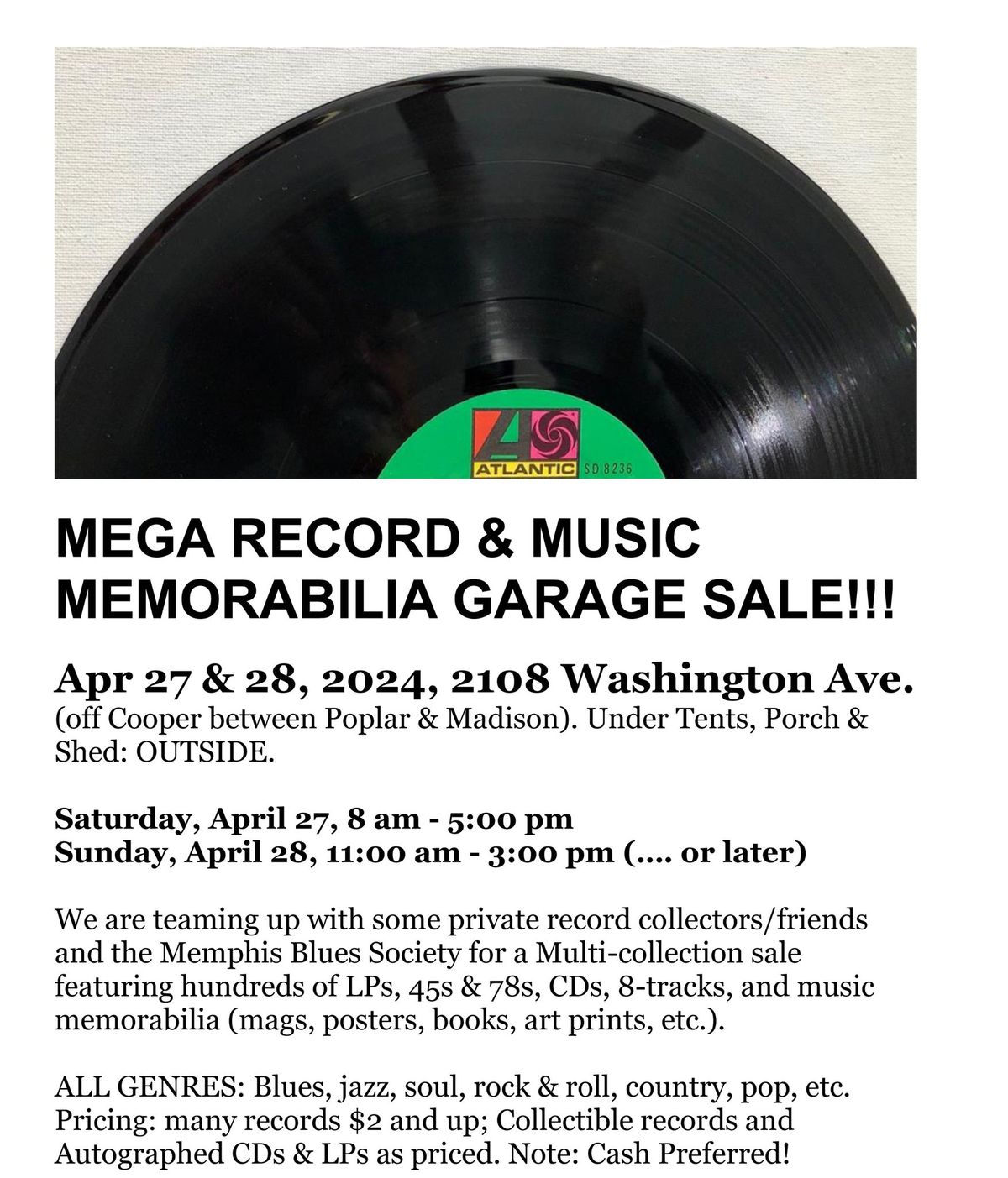 MEGA RECORD & MUSIC MEMORABILIA GARAGE SALE!!!