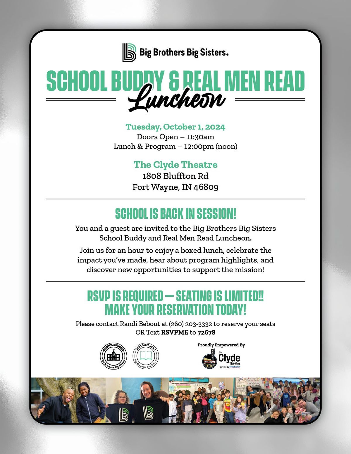 School Buddies & Real Men Read Luncheon