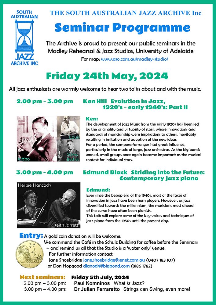 S.A. Jazz Archive Seminar Program
