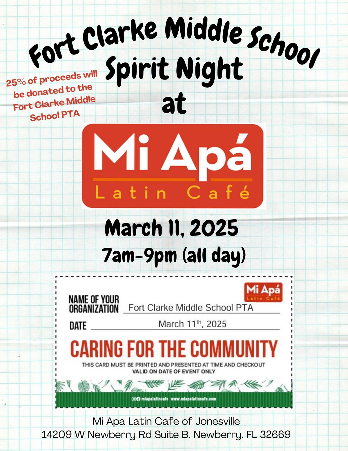 Spirit night at Mia Apa Jonesville