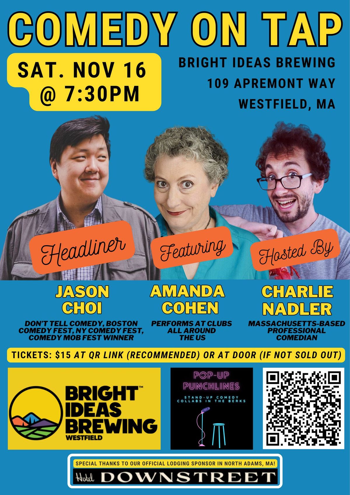 Comedy On Tap at Bright Ideas Brewing in Westfield, MA!