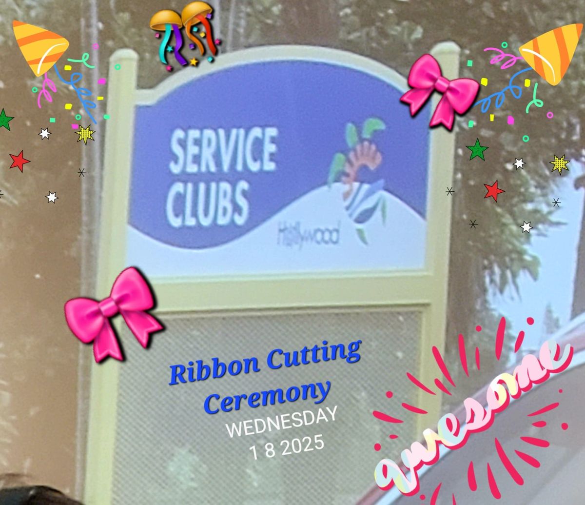 Hollywood Service Sign Ribbon Cutting & Lions Social\/Meeting #134