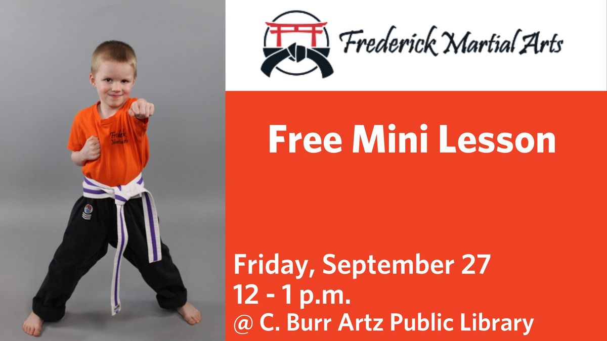 Frederick Martial Arts: Free Mini Lesson