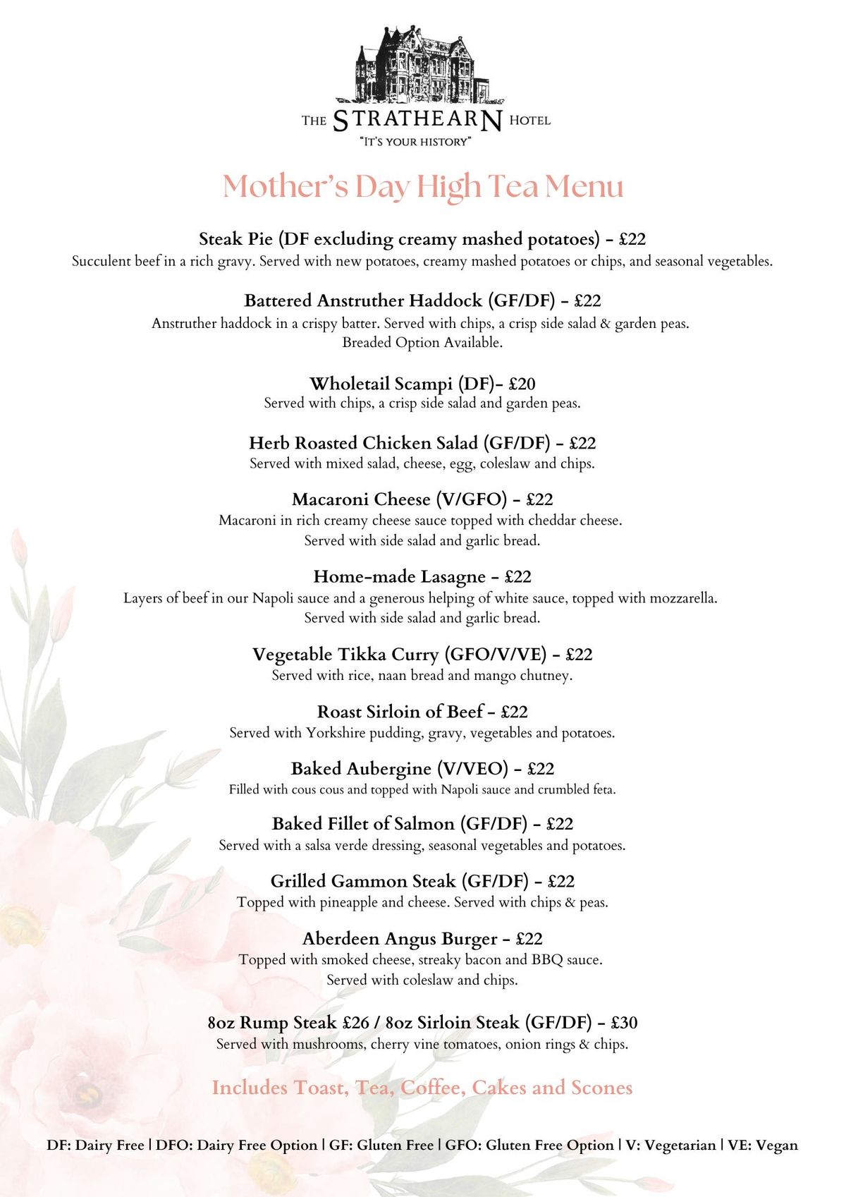 Mother's Day High Tea - Sunday 30th March 2025