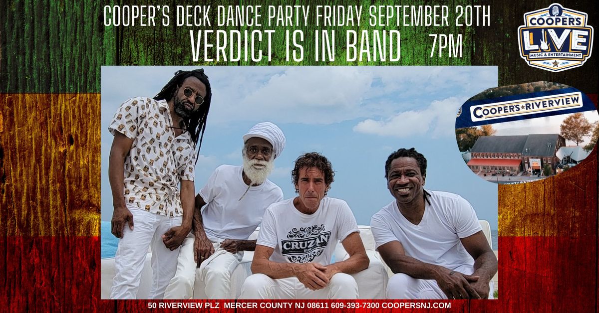 The Verdict Reggae Soca Band  performs at Cooper's Riverview 7pm w DJ Cesar Cab!