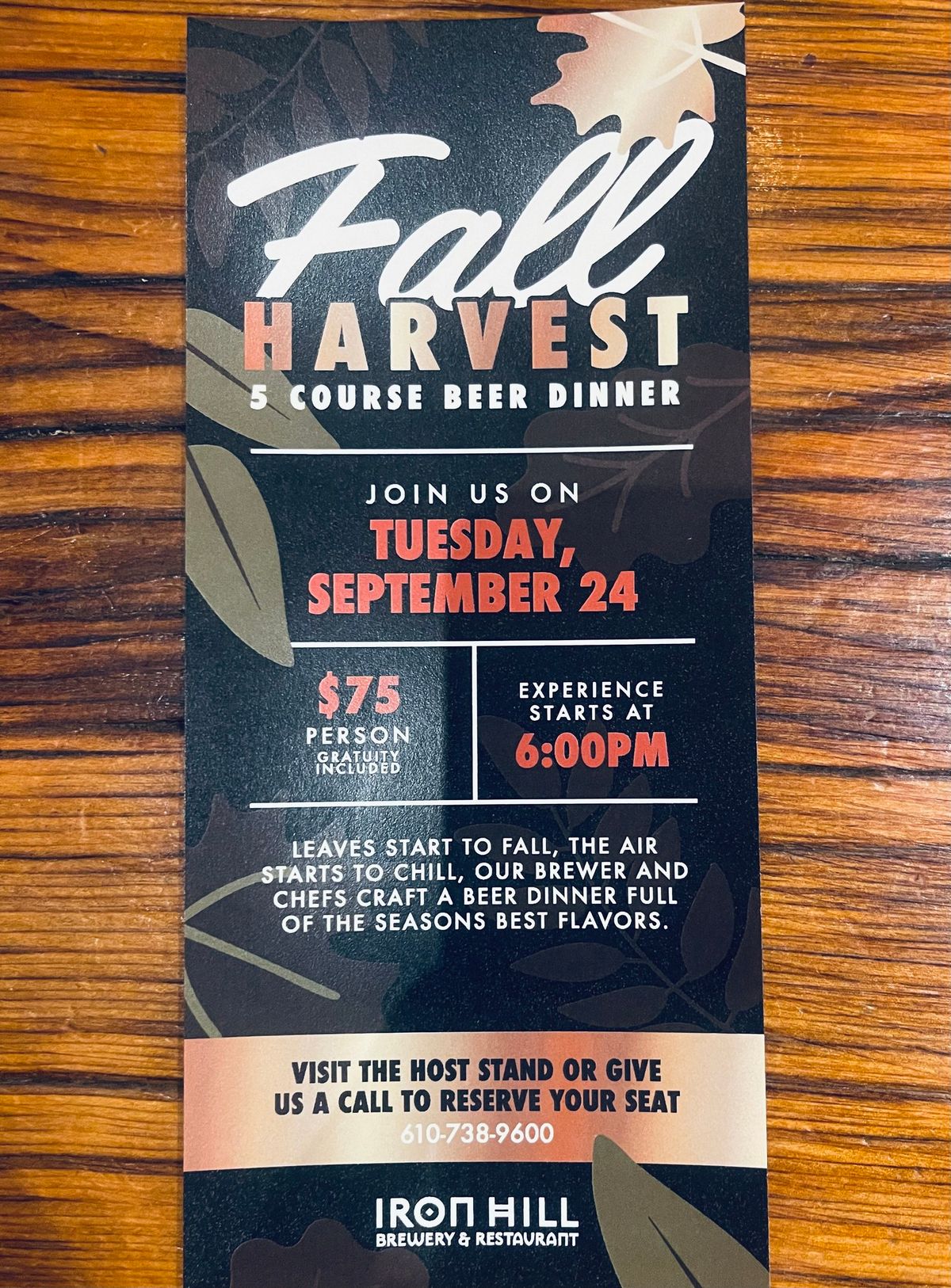 Beer Dinner Iron Hill Brewery 