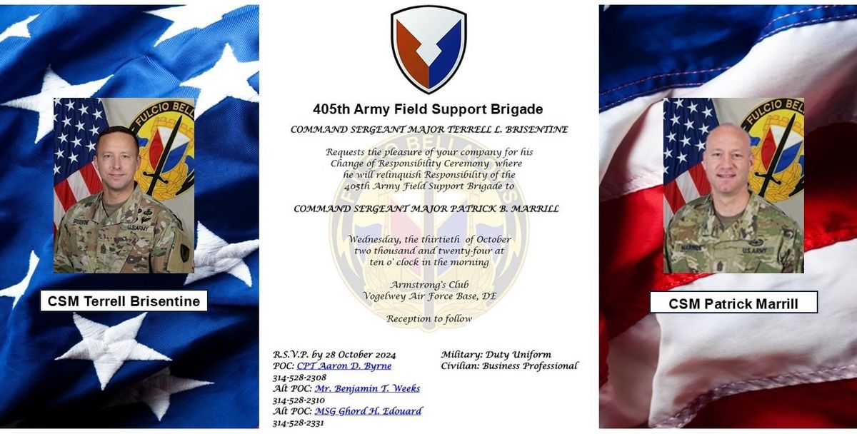 405th AFSB Change of Responsibility Ceremony