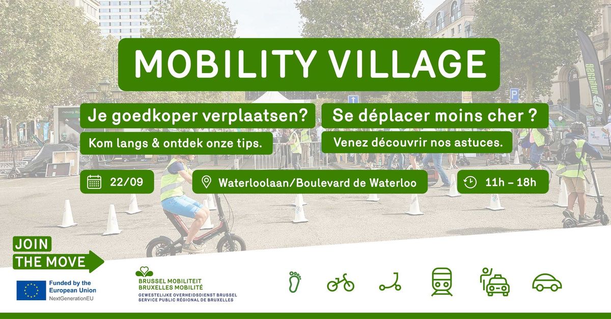 Village Mobilit\u00e9 - Dimanche sans voiture \/ Mobiliteitsdorp - Autoloze zondag