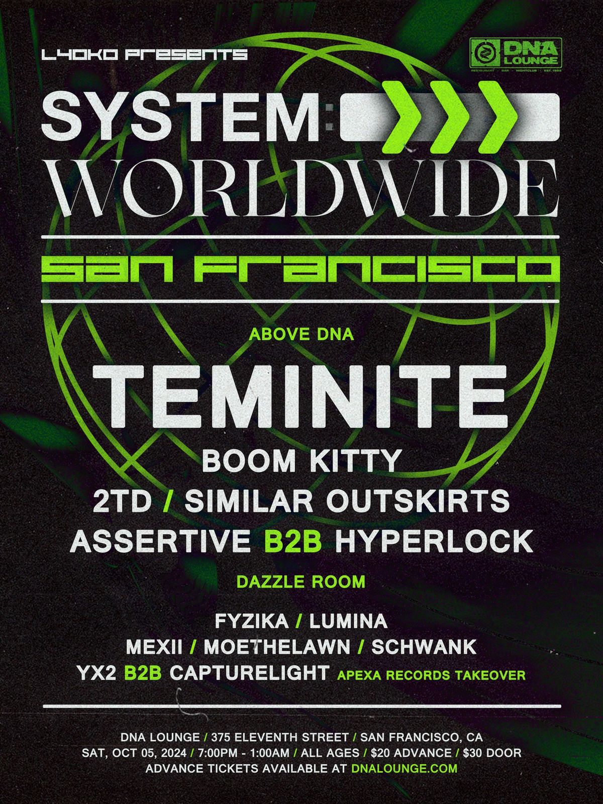 LYOKO Presents SYSTEM: WORLDWIDE ft. Teminite, Boom Kitty, Similar Outskirts, 2TD, Assertive & more