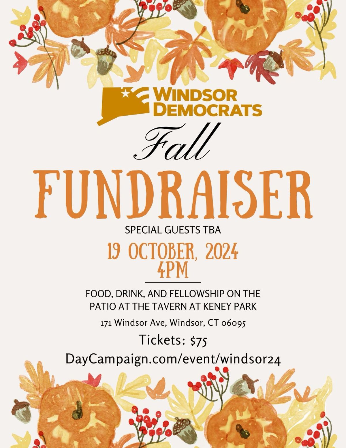 Windsor Democratic Town Committee Fall Fundraiser