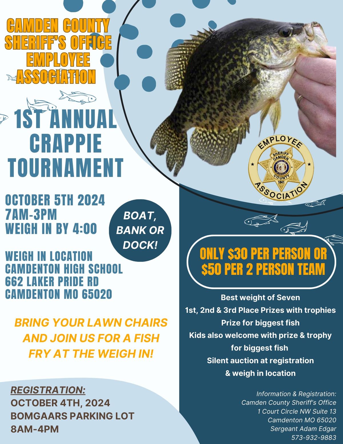 CCSO Employee Association 1st Annual Crappie Tournament 