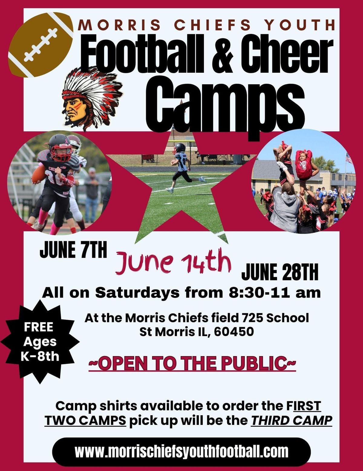 2nd Skill Learning Football and Cheer Summer Camp (Open to public FREE)