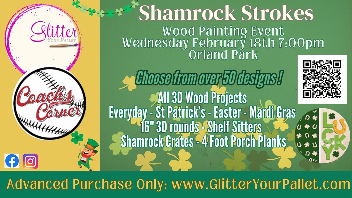 Shamrock Strokes \u2013 Wood Painting Event \u2013 Coaches Corner Orland Park \u2013 Public