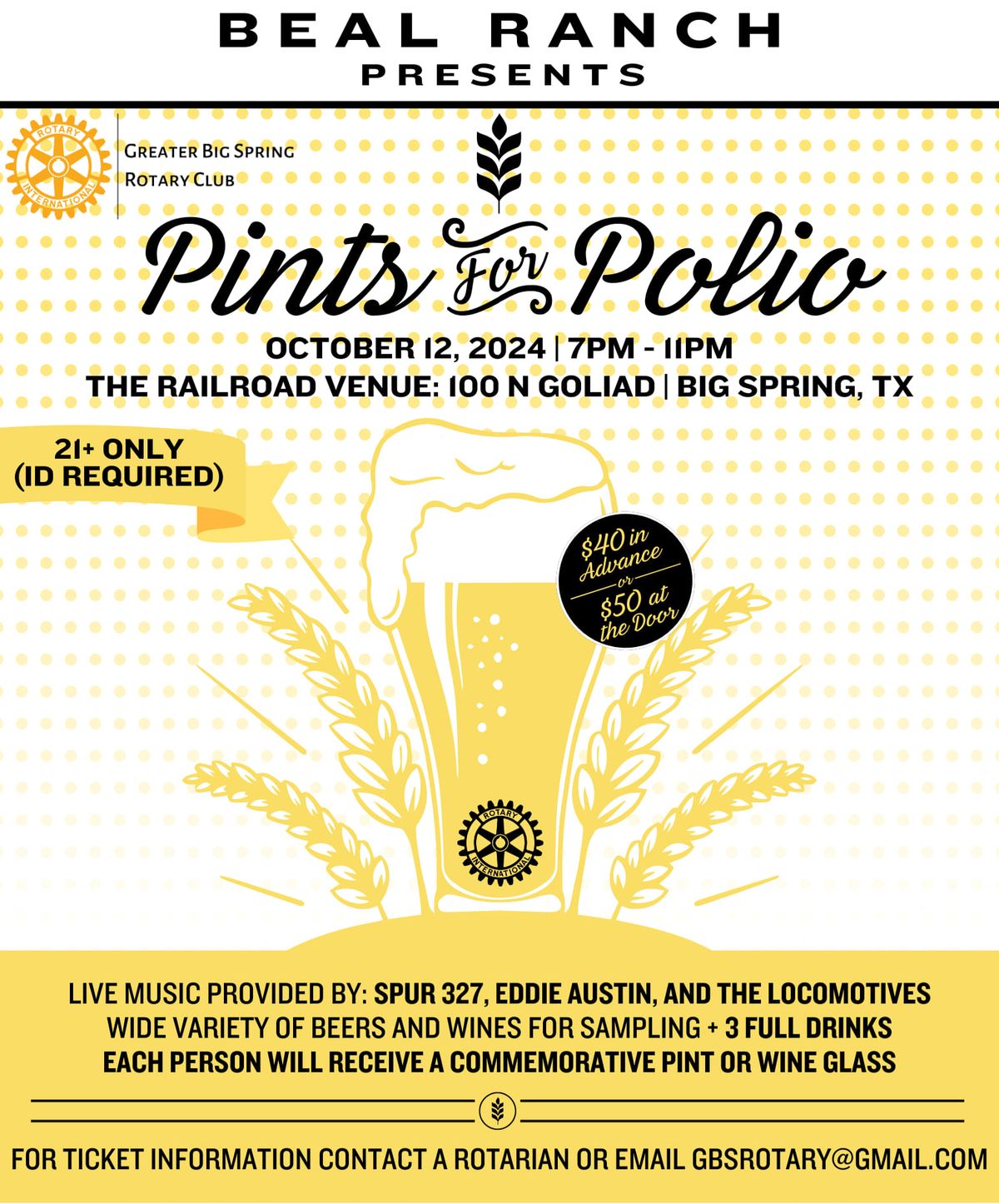 The 7th Annual Pints for Polio Fundraiser