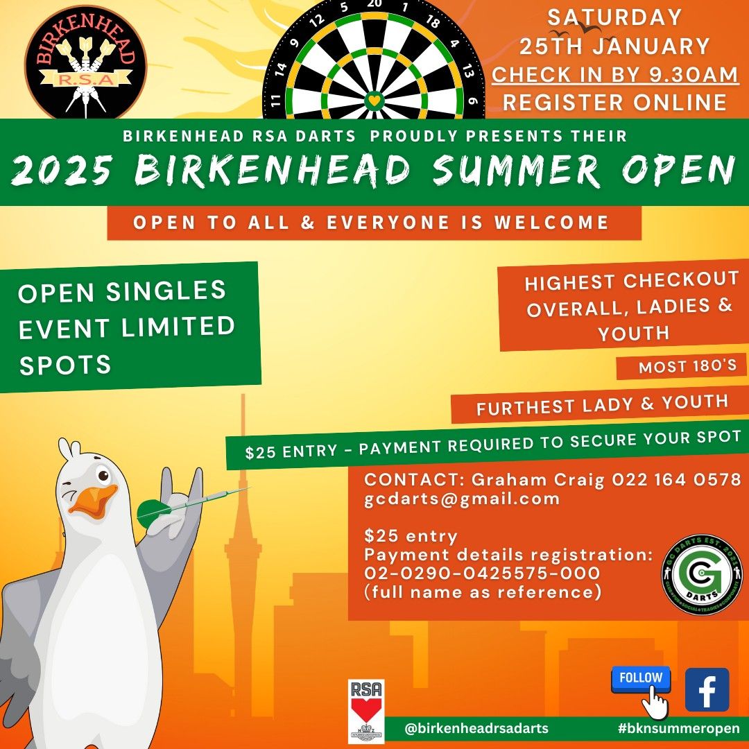 2025 Birkenhead Darts Summer Open