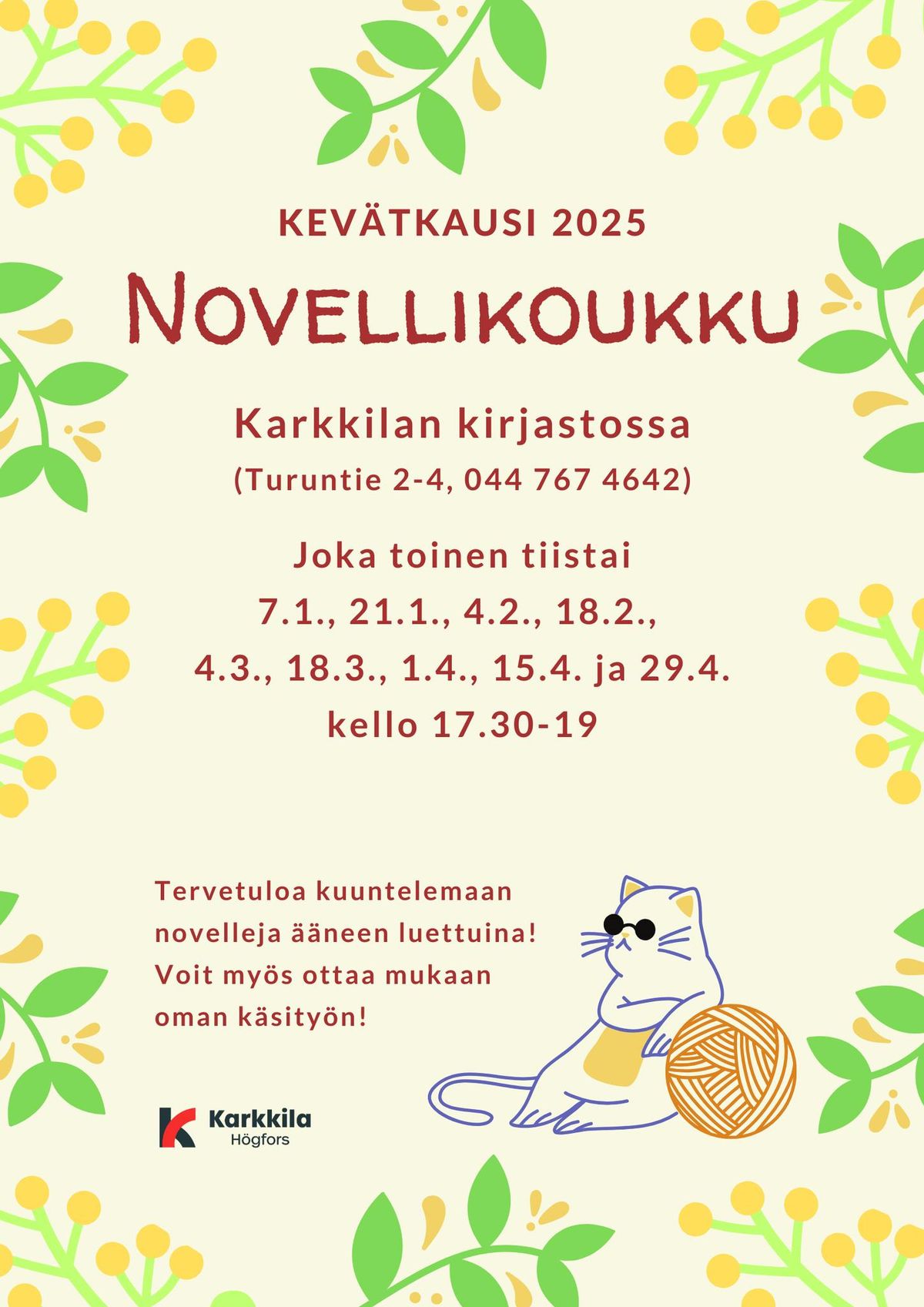 Novellikoukku Karkkilan kirjastossa