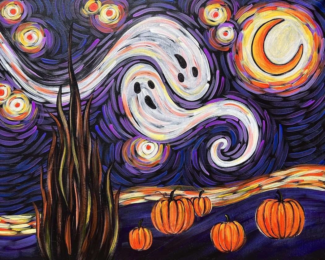 Van Gogh\u2019s Starry Night-Halloween II-Paint Party