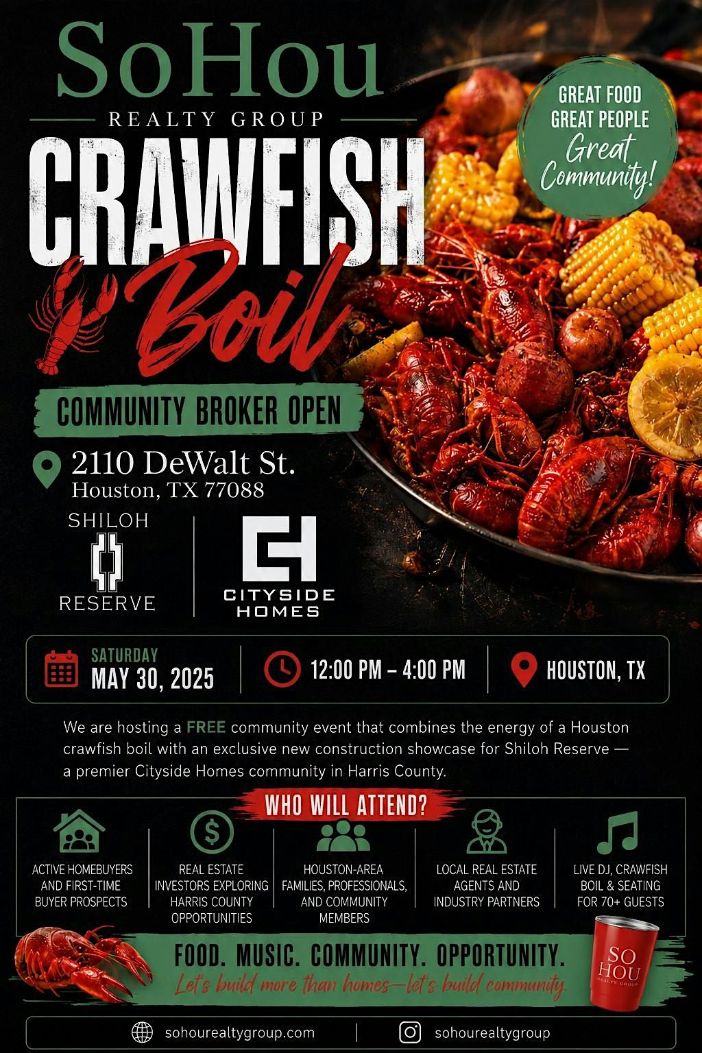 Free Community Crawfish Boil Broker Open