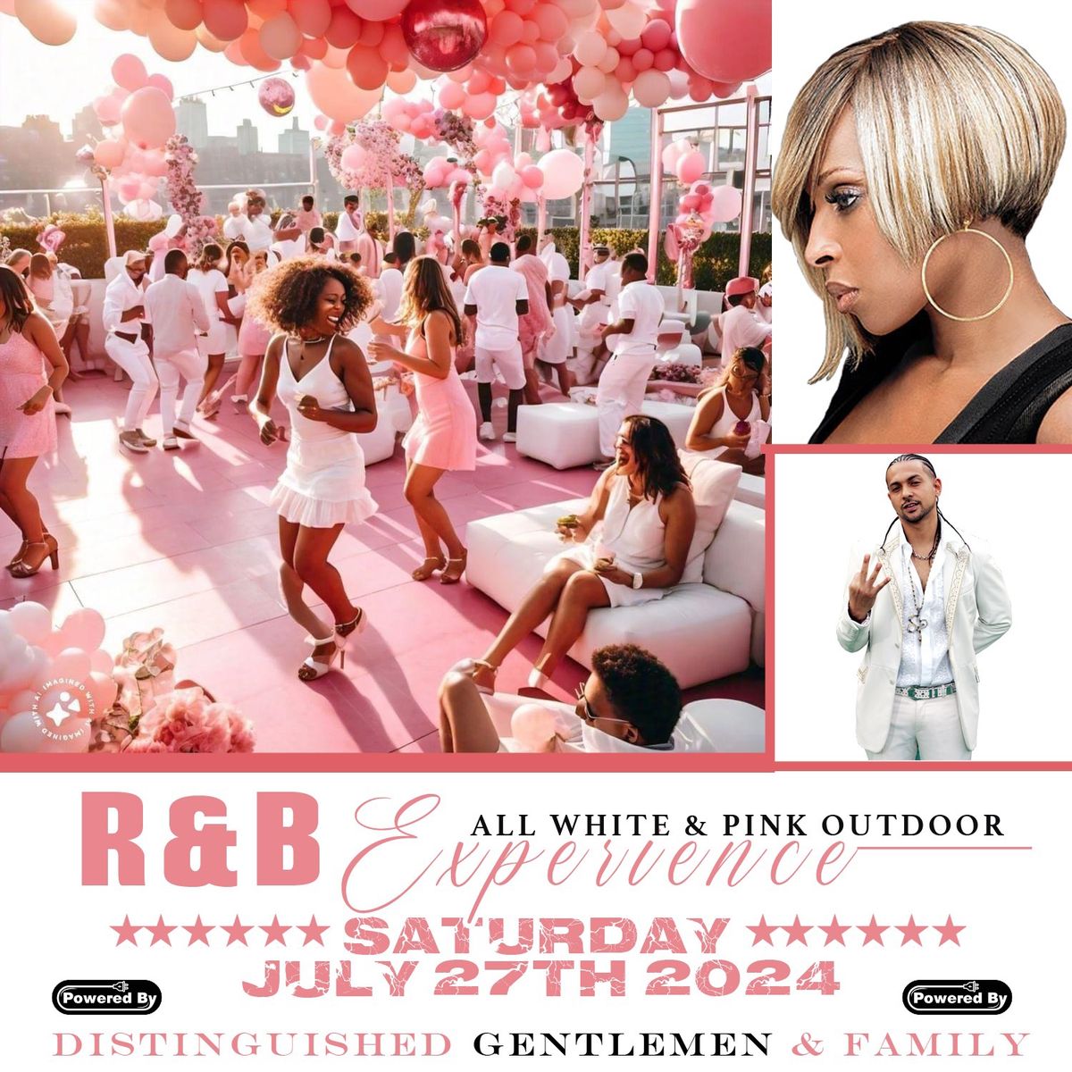 Distinguished Gentlemen All white & Pink Affair in the park