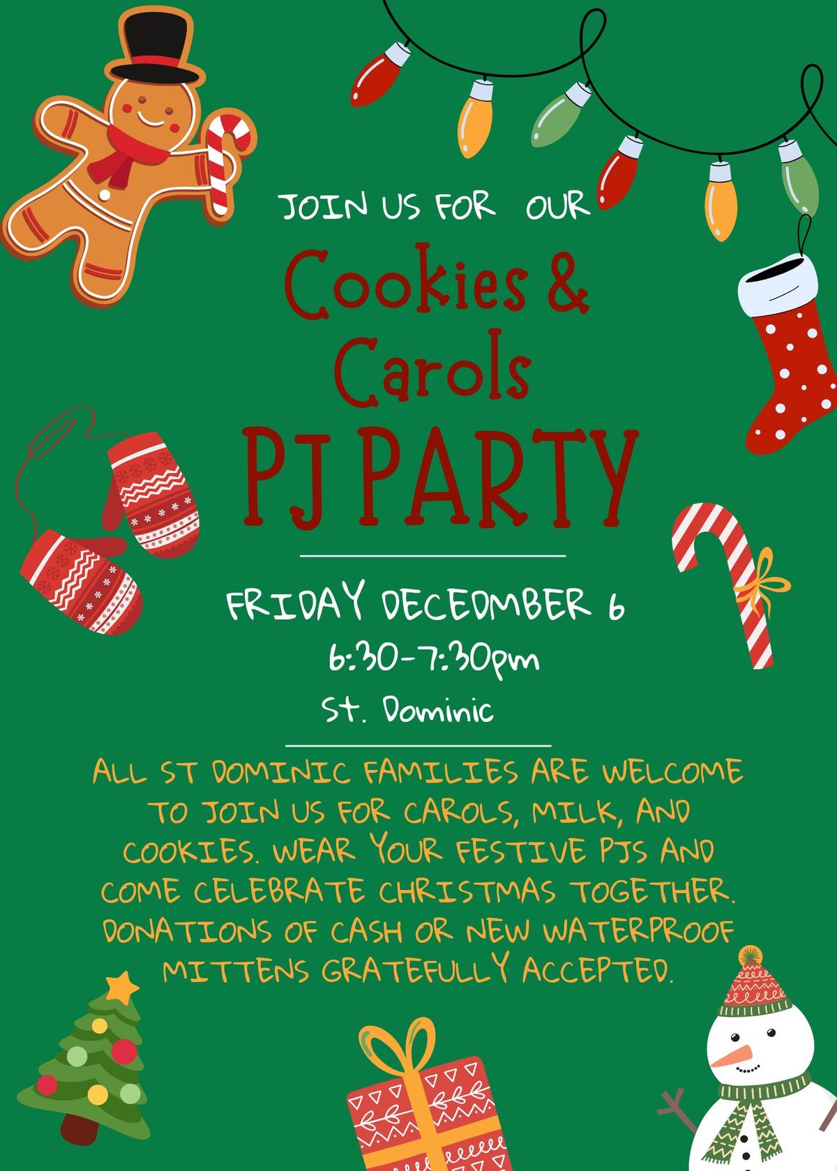 Cookies & Carols PJ Party