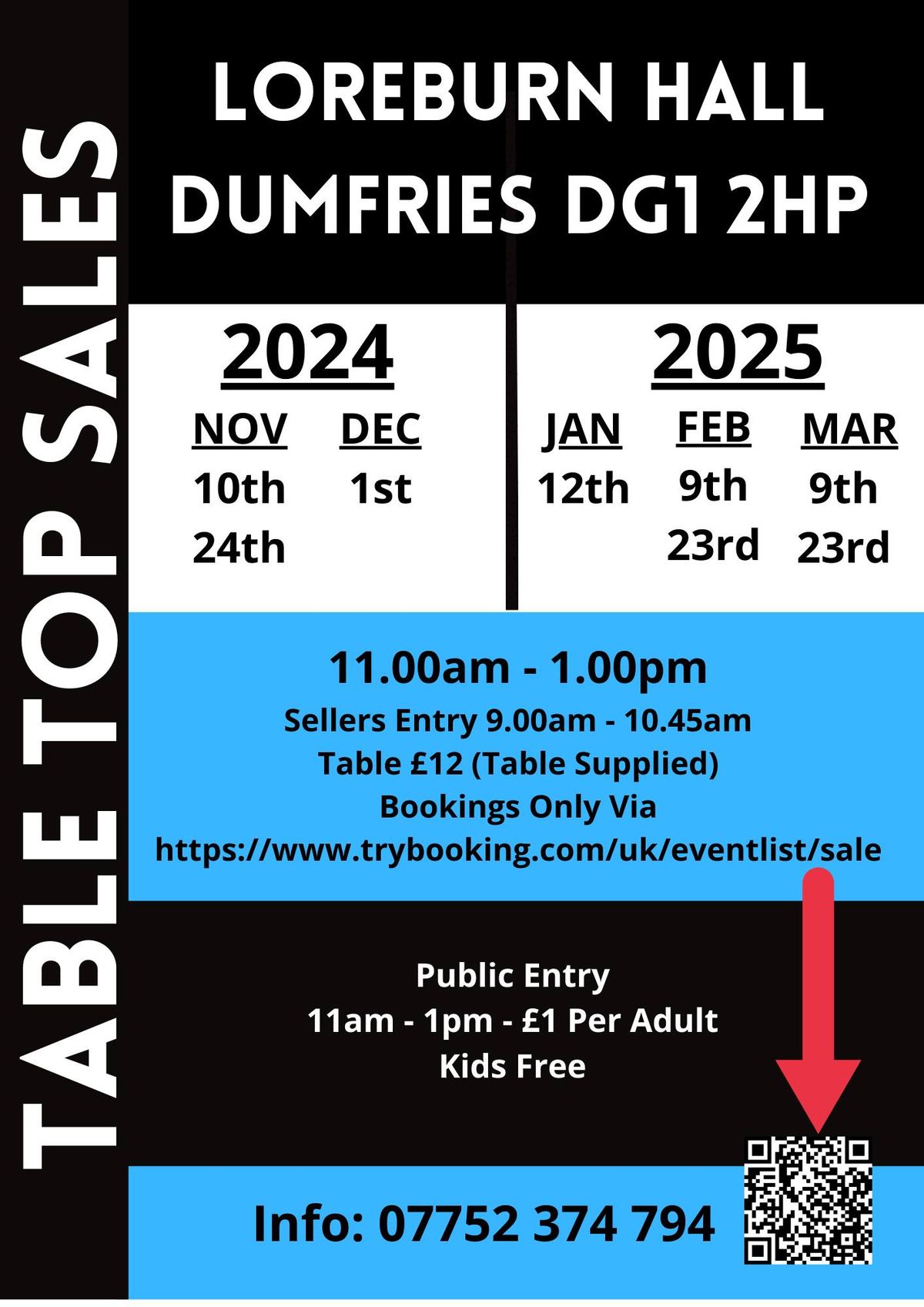 Table Top Sale - Sunday 24th November at The Loreburn Hall, Dumfries 