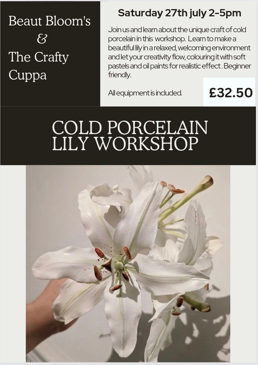 Cold Porcelain Workshop \u2013 Lily \u2013 27th July