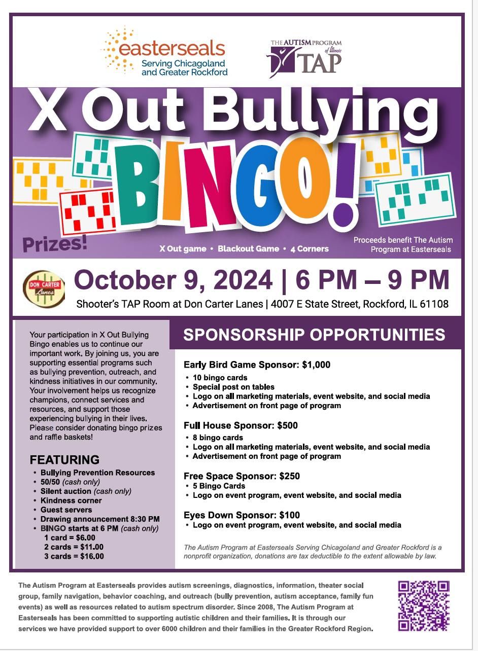 X Out Bullying Bingo with The Autism Program (TAP) at Easterseals