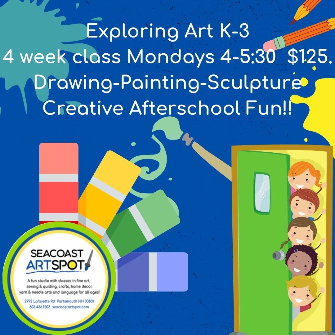 Exploring Art Kindergarten-3rd grade 4 week class $125