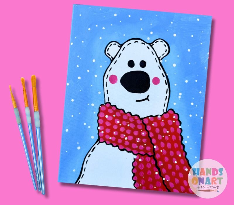 "Polar Bear" Friday, January 3rd, Kids Canvas Painting! 