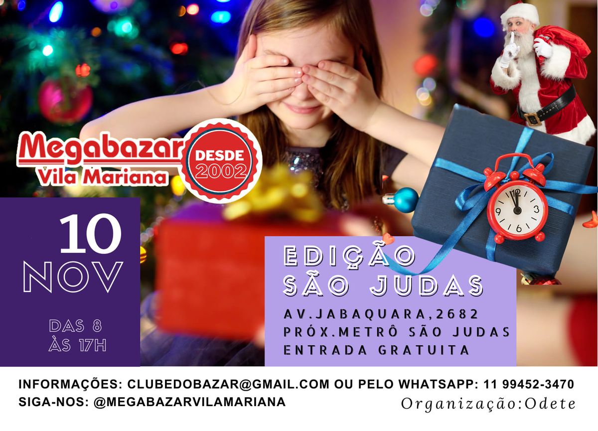 Megabazar Vila Mariana, 10 de Novembro (Edi\u00e7\u00e3o S\u00e3o Judas: Pr\u00e9NATAL 2024)