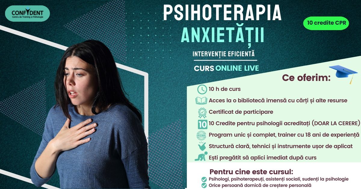 Psihoterapia anxiet\u0103\u021bii \u2013 curs ONLINE cu credite CPR