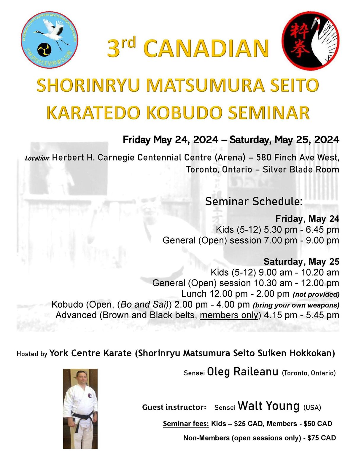 3rd Canadian Shorinryu Matsumura Seito Seminar