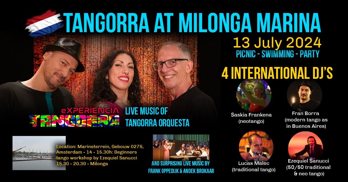 Tangorra at Milonga Marina | 4 DJs Traditional & Neo | Picnic & Swimming 