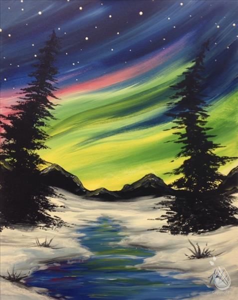 Winter Northern Lights Paint Night