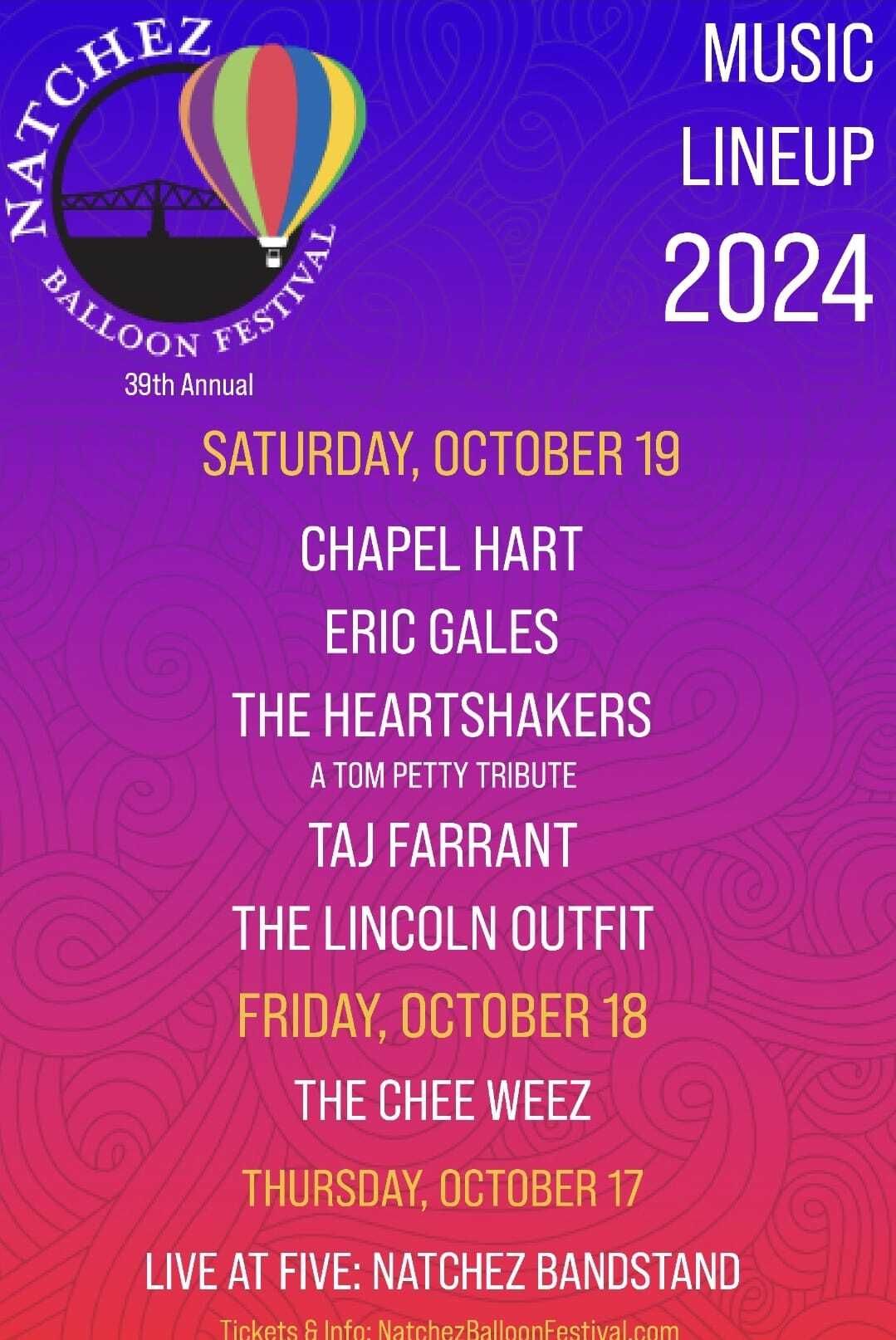 Natchez Balloon Festival - Saturday at Rosalie Mansion Park and Garden
