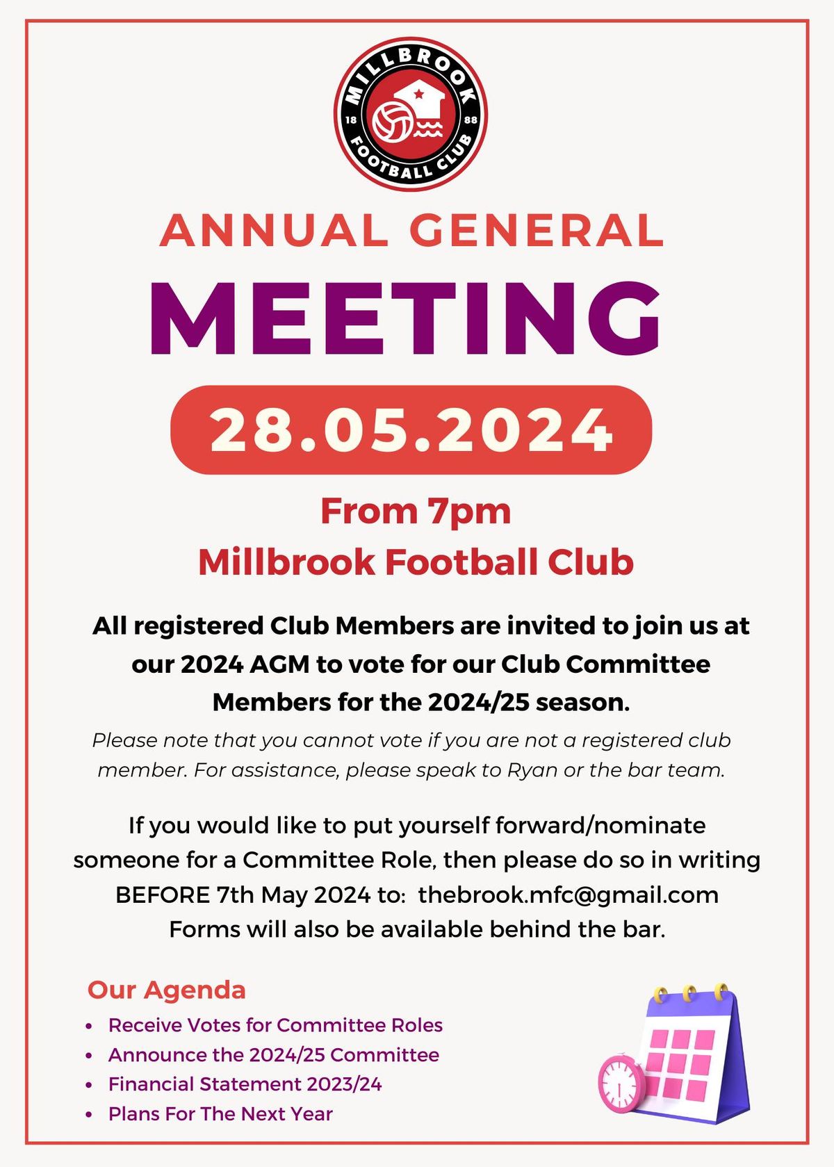 Millbrook AFC - Club Annual General Meeting (AGM)